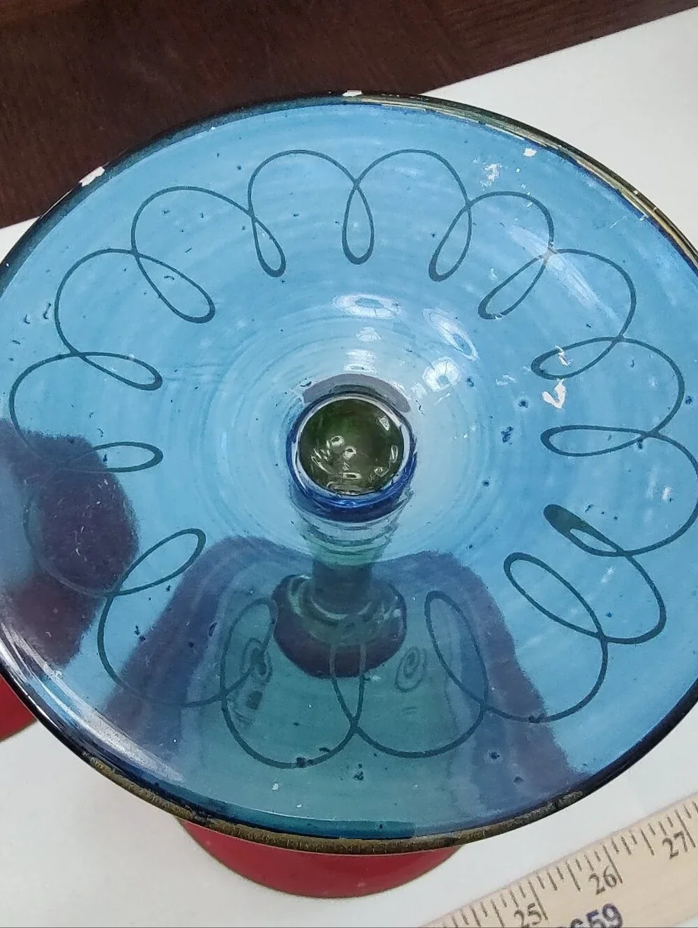 Pier 1 Boho Retro Romania Martini Glasses Hand Painted Fun Party Swirl Bar Set 6